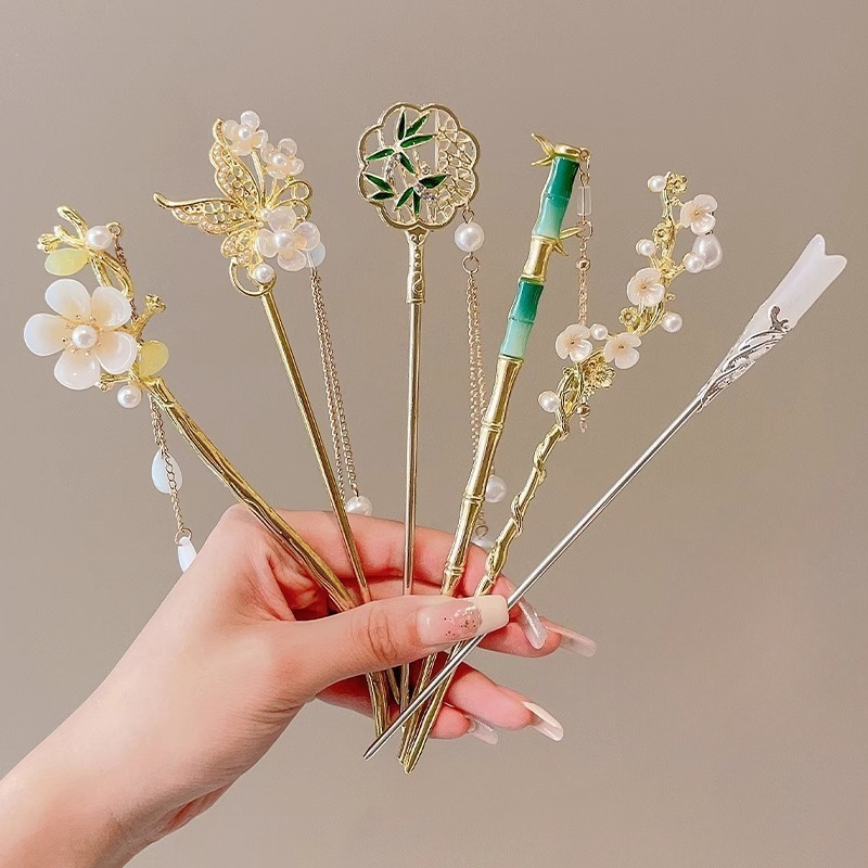 Tech Accessories Women - Metal Hairpins Elegant Temperament Simple Chinese