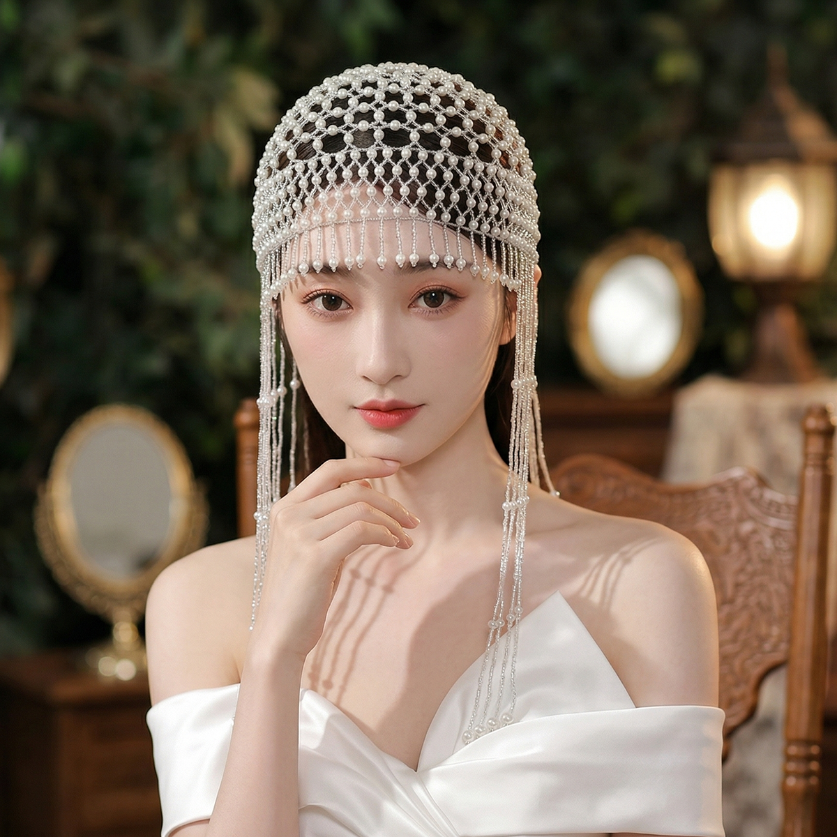 Luxury Pearls Beaded Headwrap  - Tech Accessories Women avis et prix