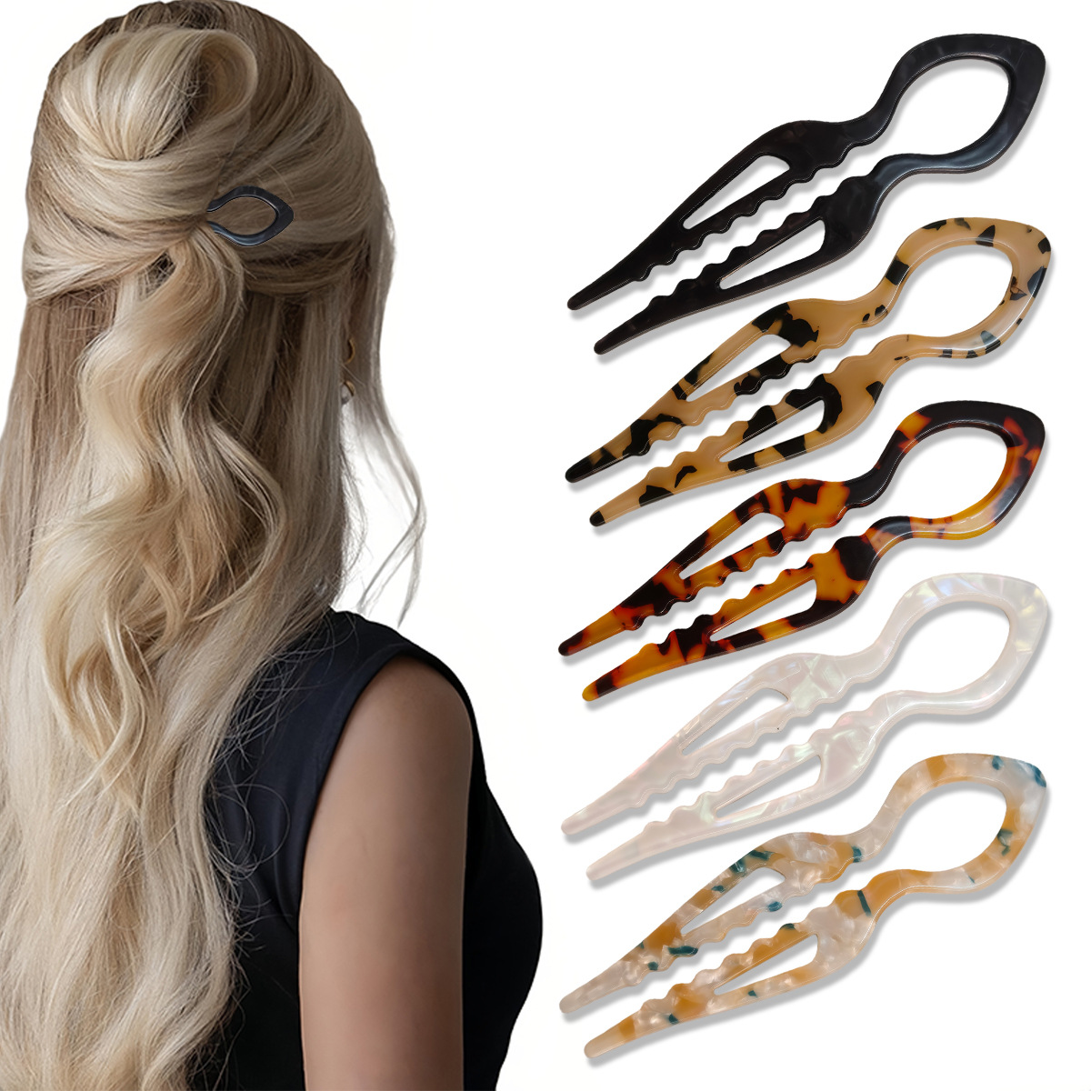 U-Shaped Hair Sticks Tortoises - Tech Accessories Women avis et prix