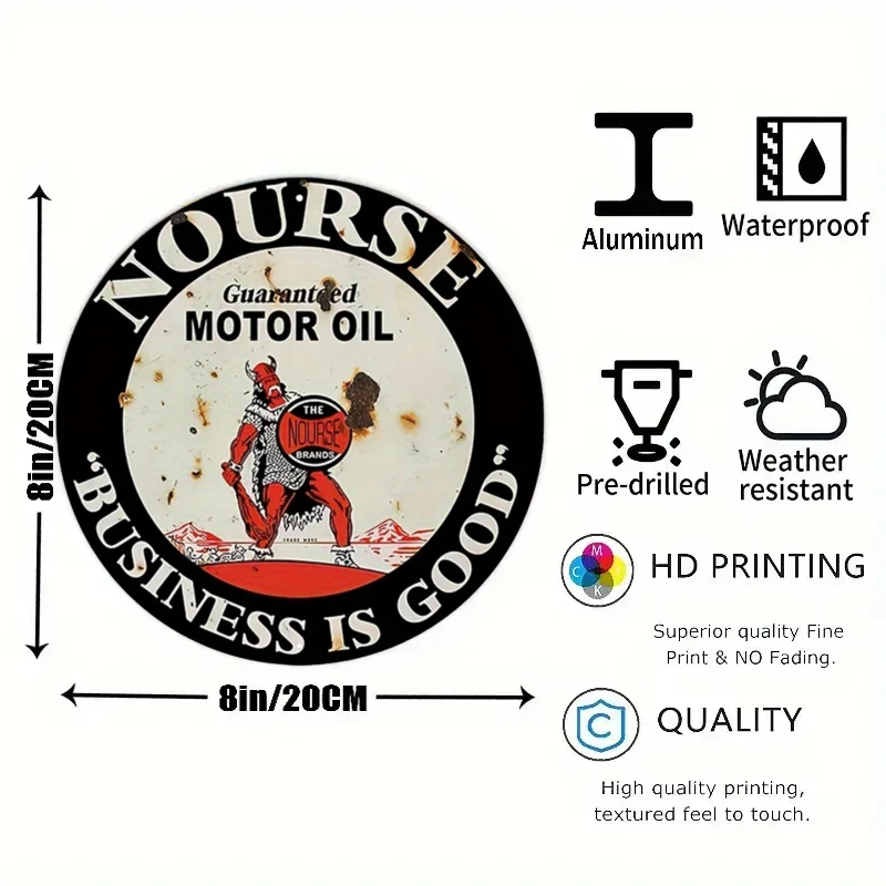 Vintage Motor Oil Sign Round M - Vintage Tech Accessories avis et prix