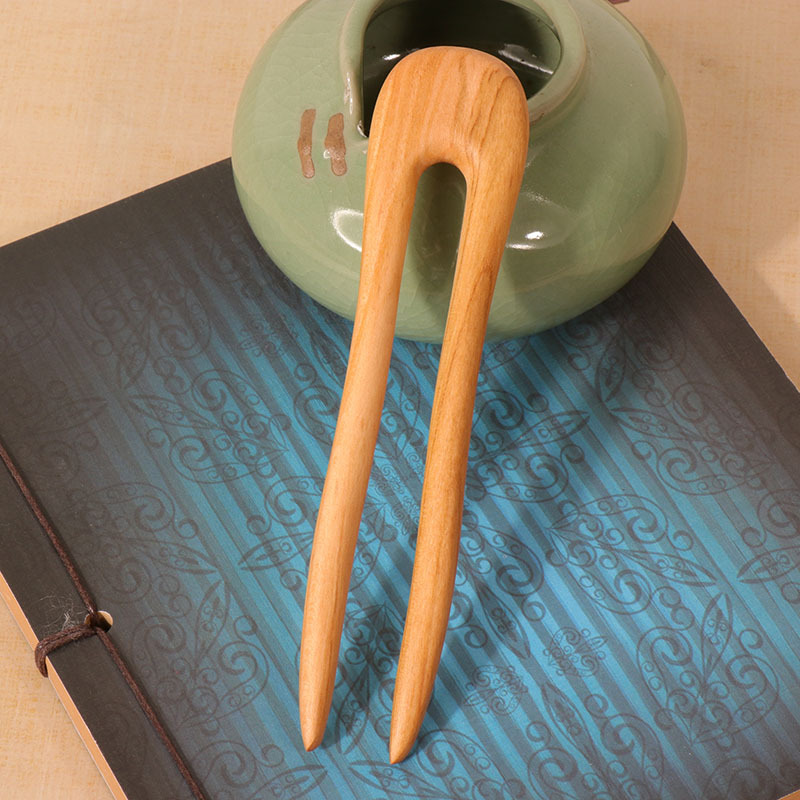 Peach Wood U-shaped Hairpin An - Tech Accessories Women avis et prix