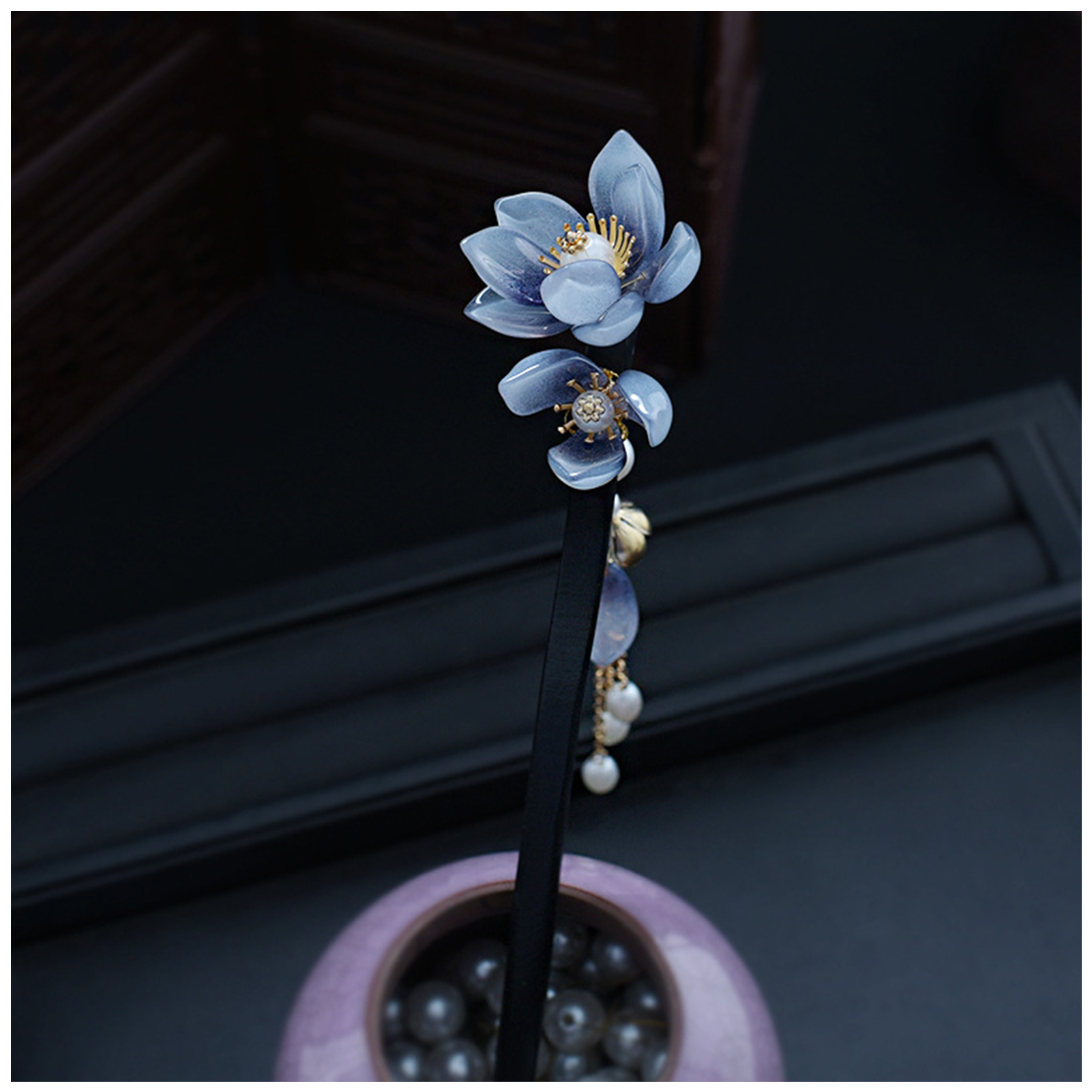 Blue Flower Hair Stick Vintage - Tech Accessories Women avis et prix