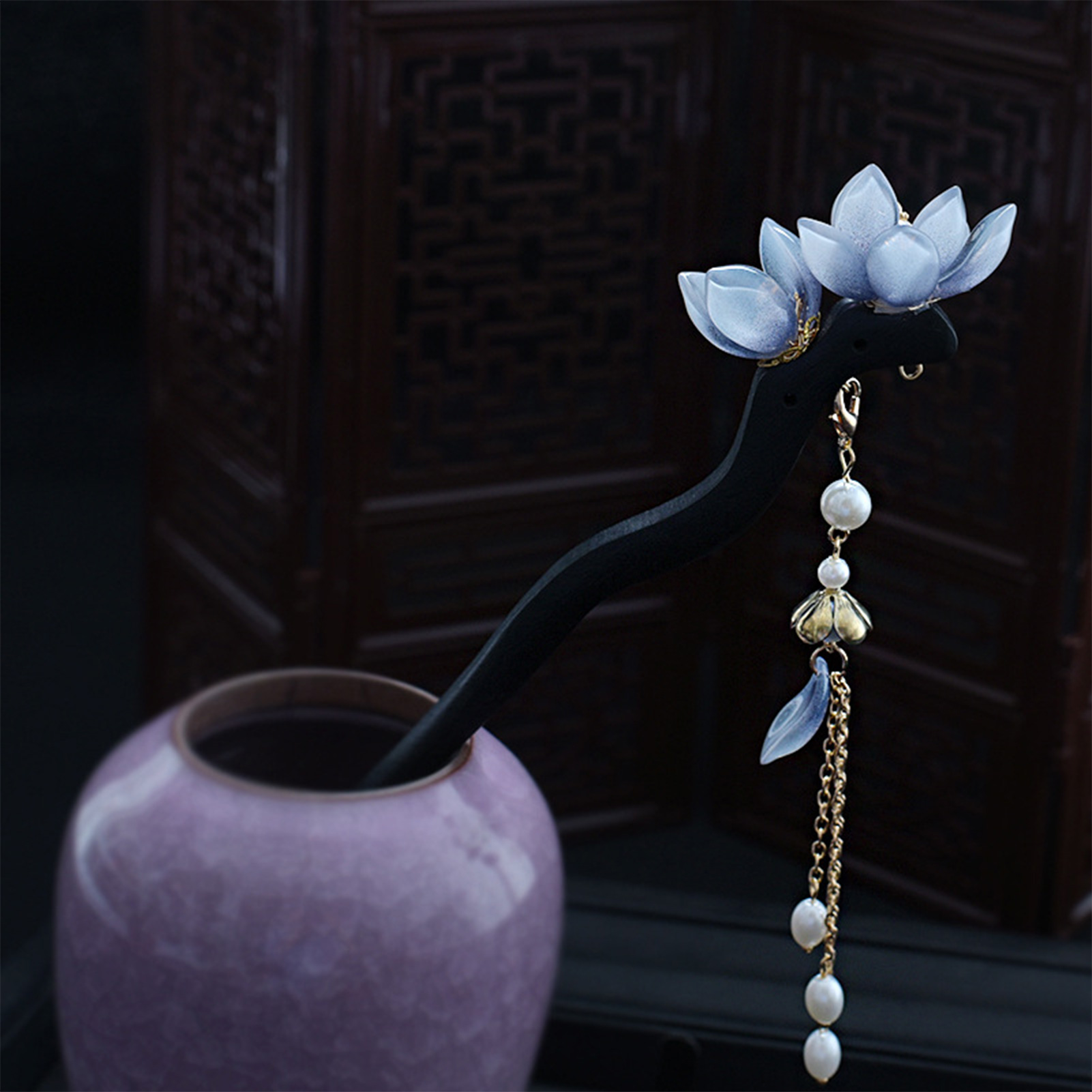 Blue Flower Hair Stick Vintage - Tech Accessories Women avis et prix