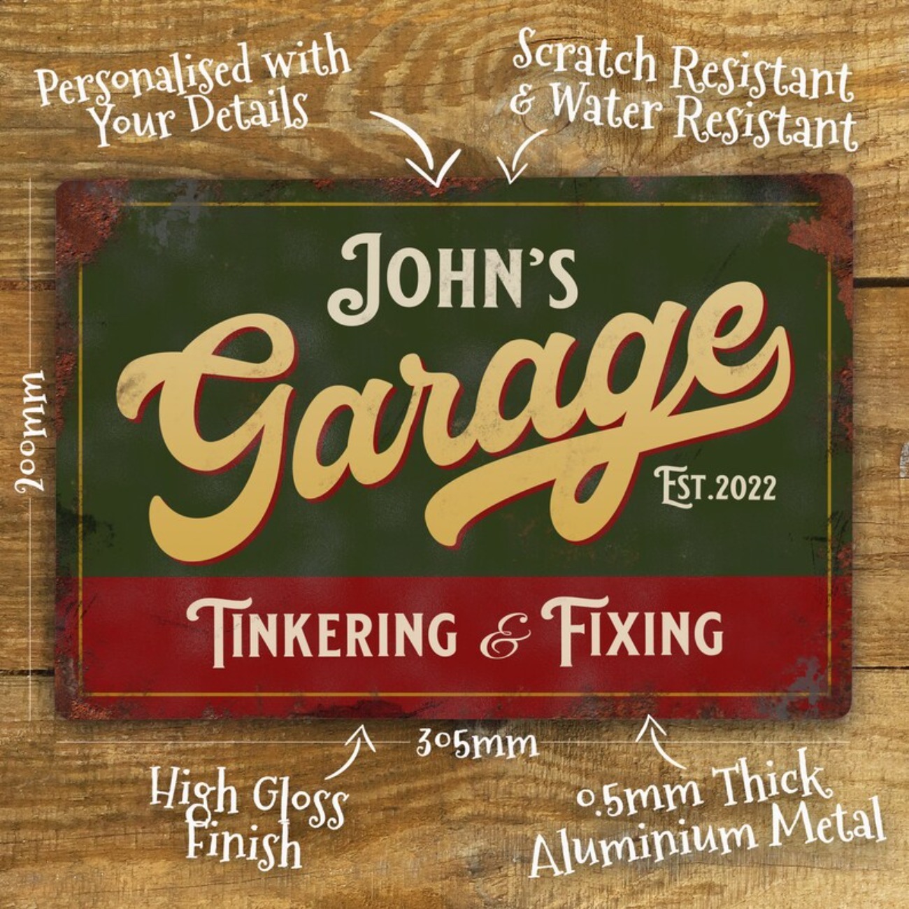 Custom Personalised Garage Met - Vintage Tech Accessories avis et prix